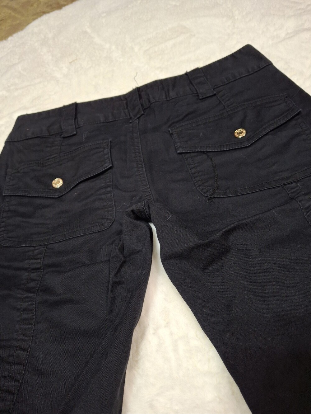 Baby Phat Ankle Drawstring Black Cotton Stretch Pants Women Size 5 / Waist 30 - Picture 10 of 16